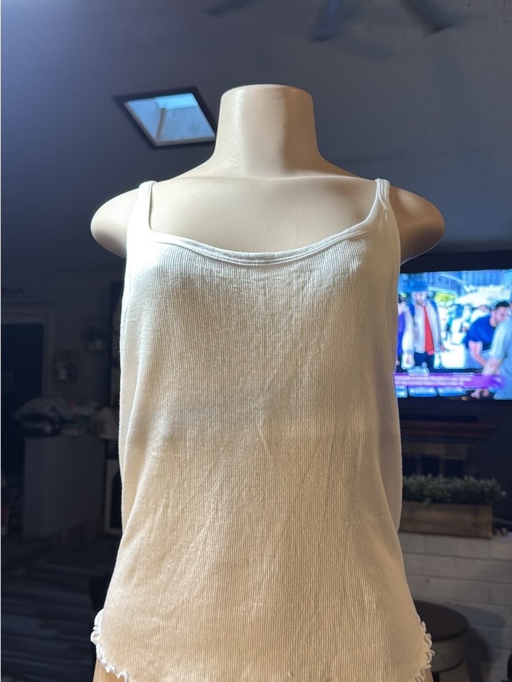 Free People Cream Ribbed Tank Camisole#239